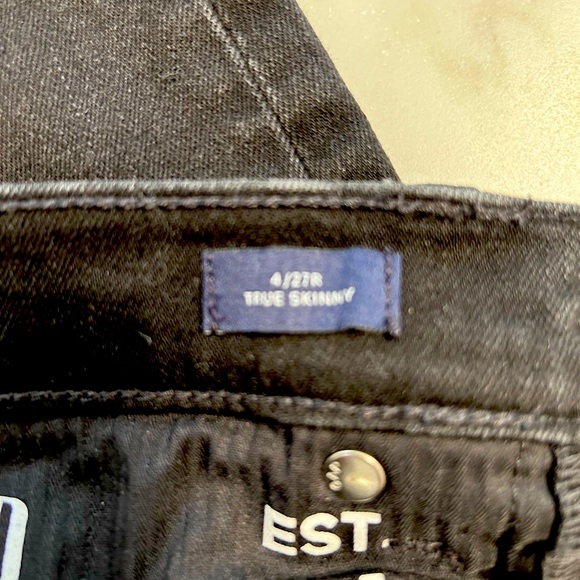 Gap 1969 Women’s Black True Skinny Stretch Denim Jeans Size 27R - Picture 5 of 6